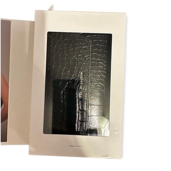 Ideal Of Sweden- Apple iPhone Pro Max 13 fold/buttoned  wallet Case-Black Croco - Picture 4 of 10